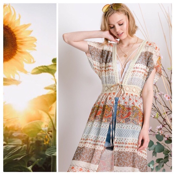 *CLEARANCE* Boho Country Kimono Cardigan - Picture 10 of 12